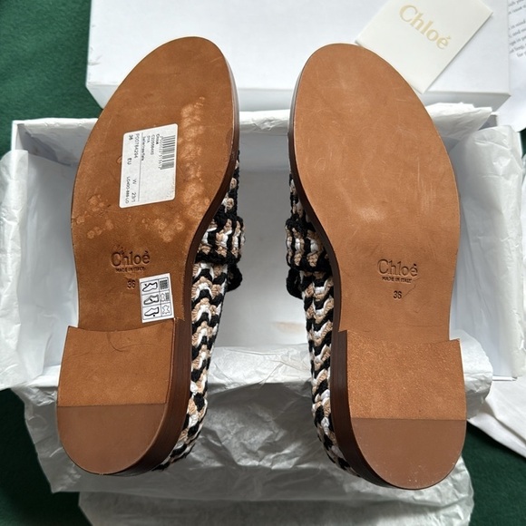 nib Chloé “Kayla” Woven Flat Loafers in Multi-Color Crochet – EU 36 / US 6 - Picture 7 of 9